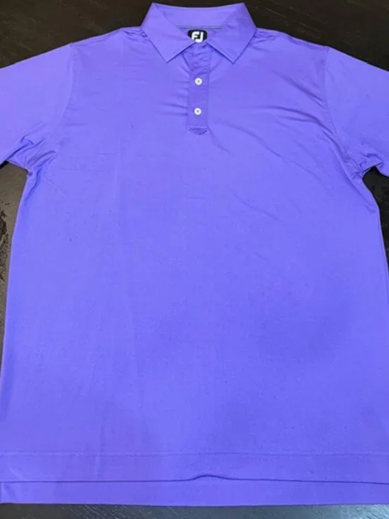 FootJoy FJ ⛳ Polo Shirt Mens Large Purple Golf Performance Stretch Short Sleeve - Picture 4 of 12